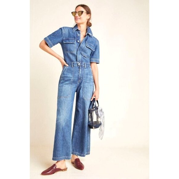 Citizens Of Humanity Miki Denim Jumpsuit Womens 2 Vintage Retro Boho Chic - Picture 1 of 9